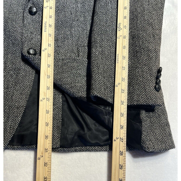 Harris Tweed Jos A Bank 40R Black Gray Herringbone Blazer Sport Coat Jacket - Picture 13 of 16